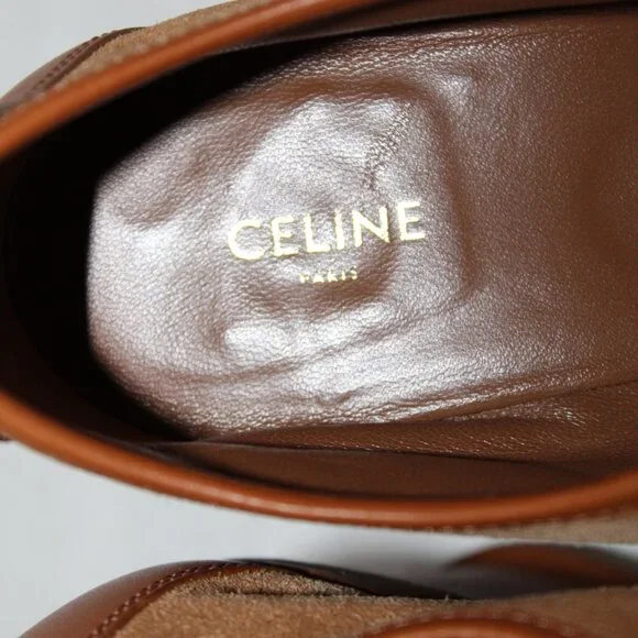 Celine Wedge Lace Up Pumps Loafers Manon Suede Leather 40 - Picture 6 of 9